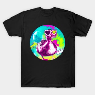 Retro vaporwave duck is hear for your heart T-Shirt